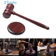 YOLO Wooden Judge Hammer, High Quality with Sound Block Wood Adjudgement Gavel, Exquisite Long Handl