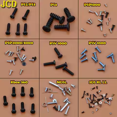 JCD Screw Kit For PS2 PS3 PS4 PSP1000 PSP2000 PSP3000 PSV1000 For Xbox 360 For NDS Lite NDSL Screws 