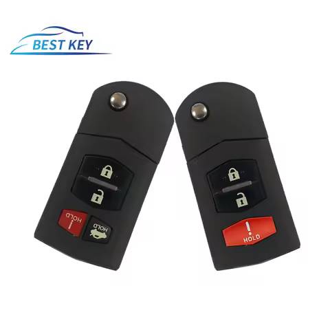 BEST KEY Replacement Flip Remote Car Key Shell Case 3/4 Buttons for Mazda 3 5 6 RX8 CX7 CX9 RX-8 CX-