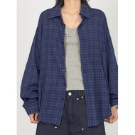 Codibook|Korea EEZEE Everyday Versatile Checked Dark Blue Shirt SH022 Women's Clothing