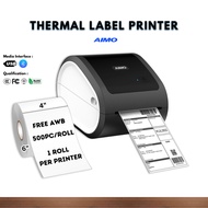 AIMO Thermal Label Printer D520 A6 Waybill Label USB Bluetooth AWB Airway Bill (Support All OS)