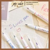 2 LINES PEN note PEN 2 nibs 2 ink colors to decorate bullet journal handmade notebook with 2 paralle
