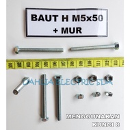 H M5 X 50 BOLT + 8 KEY NUT Bolt and Nut