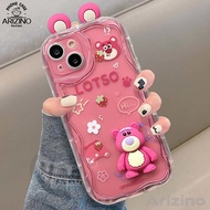 เคส Samsung A12 A14 A52 A15 A05S F34 S23FE S23ultra S22ultra S21FE A24 A32 A73 A53 A23 A33 A20 A30 A51 A50น่ารัก A04สตรอเบอร์รี่หมี A03เคสป้องกันโทรศัพท์ตก