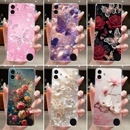 For Nothing CMF Phone 1 Case Clear Luxury Butterfly Flower Soft Silicone TPU Casing For Nothing CMF 