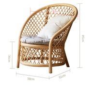 LaFloria® Botan Lounge Chair/ Free Shipping/ Bamboo Lounge Chair/ High Back Rest Rattan Chair/ Ratta