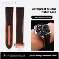 20mm 21mm 22mm Nylon Rubber strap For Omega Seamaster 300 Observatory Ocean Universe 600 8900A Watch