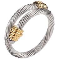 Cable Rings Vintage Twisted Open Ring for Women Adjustable Designer Fashion Brand Stainless Steel Je
