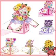 FRANCESIRE Colorful Butterfly Greeting Card Tropical Bloom 3D Pops-up Box Greeting Card Surprise Valentines Gifts Flowers Gifts Boxed Birthday Mother's Day Valentines Day