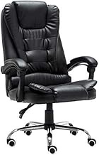 Executive Chair Computer Chair, PU Leather High Back Computer Chair With Footrest Reclining Boss Chair Thick Cushion Ergonomic Executive Swivel Office Chair LEOWE (Color : Black)