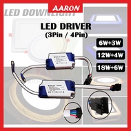LED Driver Transformer 18+6w/12w+4w/6w+3w Driver  4inch 6inch 8inch LED Panel Light Driver Malaysia 