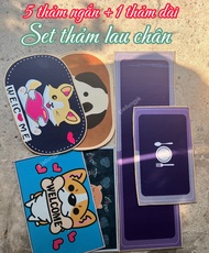 Set 6 Thảm Lau Chân Nhà Bếp Nhà Tắm (2 thảm tròn + 2 thảm vuông + 1 bộ 2 thảm bếp) Thảm trải sàn ph