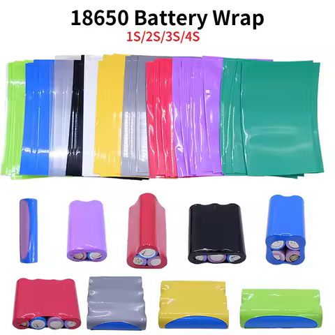 30/100pcs PVC Heat Shrink Tube 18650 Battery Film Tape Precut Shrinkable Sleeve Wrap Cover for 1S 2S