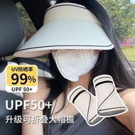 【ks1098.my】 遮阳帽可折叠女夏季遮脸防紫外线太阳帽防晒帽子女年轻空顶帽Folding sun hat for women in summer to cover their face and 