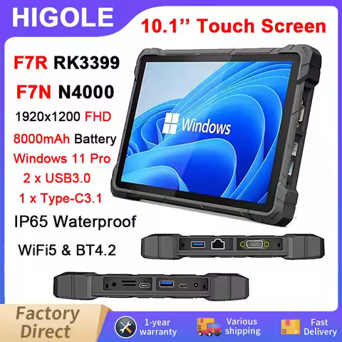 Higole F7N Mini PC 10 Inch Rugged Tablet PC N4000 RK3399 Industrial Computer WiFi5.0 BT4.2 USB3.0*2 