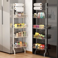 6 Tier Multifunctional Door Rear Spice Rack Refrigerator Side Shelf Pull Out Rack Suction Cup No dri