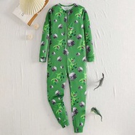 Big Boy Robot Graphic Knit Hooded Long Sleeve Jumpsuit, Zipper Closure, Casual & Versatile, Autumn/W