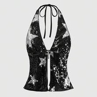 Trash Punk Baddie Summer Beach Party Outfit, Festival Music Event Street Fashion, Millennium Y2K Hal