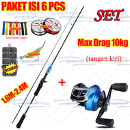 Set Pancing Lengkap Murah Baitcasting Fishing Reel Casiting Fishing Rod Set Material Berkualitas Car
