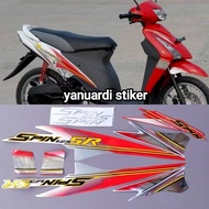 STRIPING STIKER LIST SPIN SR 125 PUTIH MERAH 2007 SPIN 125 R 2007