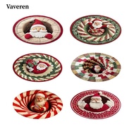 [Predolo3] Christmas Rug Decorative Rug Quilted Christmas Decor Round Carpet Xmas Area Rug Optical I