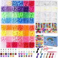 AIXPROBEAD Beads Bracelet Making Kit48 Colors Kandi Bead Kits For Friendship Jewelry Making Rainbow