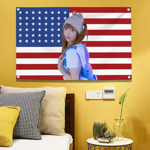 Haerin Flag Banner 3×5FT Tapestry Printed Bedroom Dorm Decoration Aesthetics Wall Hanging Background