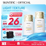 SKINTIFIC Light Serum Sunscreen 25ml SPF50+ PA++++ Delay Aging Signs Double Antioxidant Skincare UV 