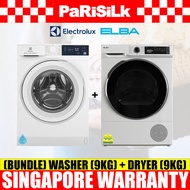(Bulky)(Bundle) Electrolux EWF9024D3WB Front Load Washing Machine(9kg) + Elba EBD981H Heat Pump Dryer(9kg)