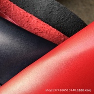 Men's Shoes Flocked Logo Leather Red2.0PU Thickness Supply Bags In-stock Transfer Film Leather Dark 