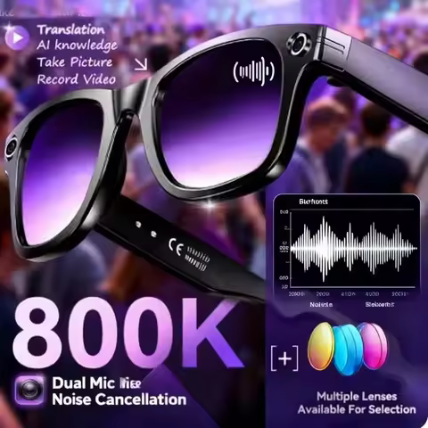 2025New Men AI Camera Smart Glasses Wifi 800W Pixel 4K Ultra Clear Videography AI Translation 32GB A