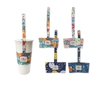 Flower Cloth Cup Holder Type Beverage Bag PB-80035 Waterproof Portable Plastic Reduction Zhuyou [Jin