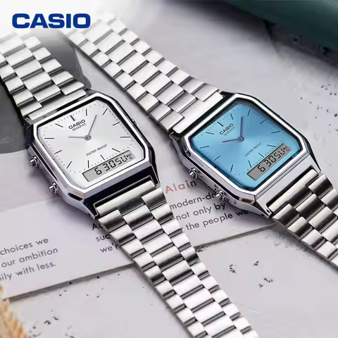 Casio AQ-230A Series Retro Leisure Dual Display Waterproof Watch Classic Steel Belt Personalized Des