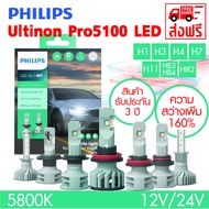 หลอดไฟหน้ารถยนต์ PHILIPS Ultinon Pro5100 LED +160%  5800K (12V/24V)