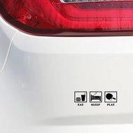 Car Stickers Eat Sleep Play Table Tennis PVC Car Decoration Accessories Stickers Waterproof Sunscree