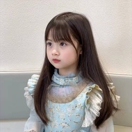 Wig Daughter Child Wig Long Straight Hair Straight Fringe Wig Full Head Cover