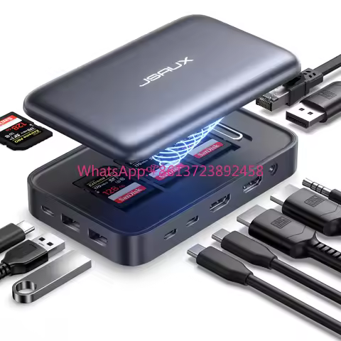 JSAUX Docking Station, 12 in 1 USB-C Docking Station 3 Monitors for MacBook/Dell/HP/Lenovo/Steam Dec