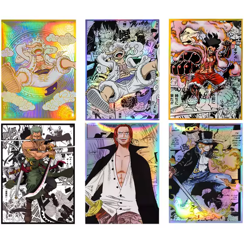 60PCS 67x92mm One Piece Leader Card Sleeves Shanks Luffy Sabo Zoro Card Protection Case Suitable for