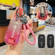 Gradient Color Toyota Car Remote Key Case Cover Protector Shell For Toyota Camry Prius Altis Hilux Camry Fortuner Corolla C-HR CHR RAV4 Prado Car Accessories