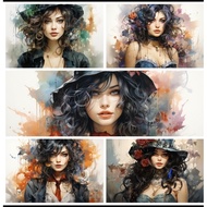 [AI Digital Art Image : EA:9-005] Woman - Vintage Style | 40+ Images HQ PNG | Wallpaper | Illustrati