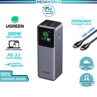 UGREEN Nexode PowerBank 25000mAh 200W PD 3.1 Laptop Fast Charging Portable Charger Smart Display iPh