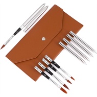 6 Pieces Travel Watercolor Brushes with Leather Pouch Extendable Paint Brush Set Art Brush for Water