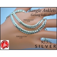 Silver 925 Bangle Anklet*Rantai Kaki Bangle Perak Tulen*