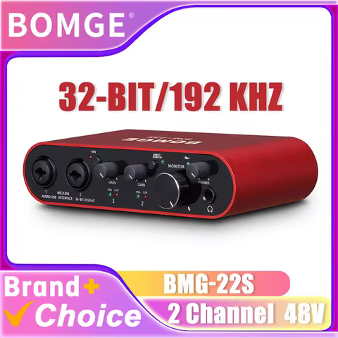 BMG-22S USB Audio Interface 32Bit/192kHz with XLR/48V Power, High-Fidelity, for Studio Audio Mixer I