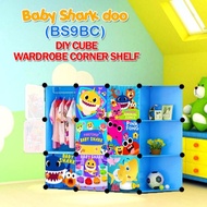 Wardrobe 9 Cube Baby Shark Boy Girl Cabinet Clothes Storage Organizer Almari Rak Baju Pakaian Budak 