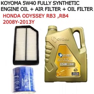 HONDA ODYSSEY RB3, RB4 2.4 2008y- 2013y AIR FILTER + OIL FILTER + KOYOMA 5W40 FULLY SYNTHETIC ENGINE