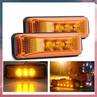 (E B M 8PCS 24V 3.9Inch 3 LED Truck Trailer  Front Rear LED Side Marker Lights Clearance Indicator L
