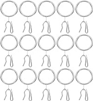 ABOOFAN 40 Sets Curtain Hanging Ring Curtain Hooks for Drapes Curtain Clips Drapery Hooks Metal Curtain Rod Sliding Curtain Ring Curtain Fixing Ring Metal Curtain Hooks Household Iron Hoop