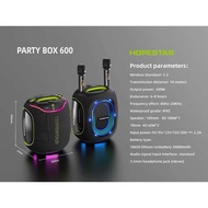 SY-Hopestar Party BOX600 ลำโพงบลูทูธ 300วัตต์ พร้อมไมค์ลอย2อัน ปรับเสียงไมค์ได้ ลำโพง6ดอก มีไฟRGB ปร
