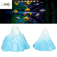 CAUSI 2PCS Set Underwater Iceberg Ornament, Innovative Landscaping Blue Aquarium Iceberg Decoration,